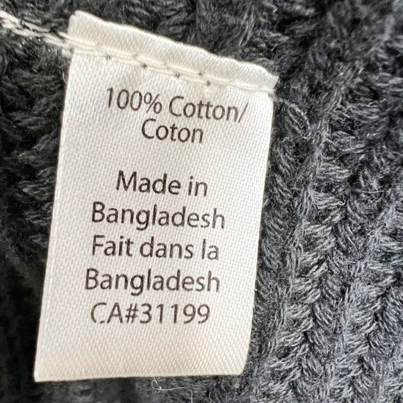 DKR black pure cotton waterfall sleeveless open front cardigan sweater vest M - Picture 11 of 11